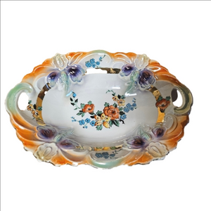 Vintage 30s German Oval "Eleanor" Pattern Lusterware Serving Dish